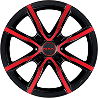 MILANO 4 6,5x16 4x108 15ET BLACK AND RED